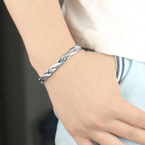 Women's Magnetic Therapy Bracelet Titanium Steel X Shape Links