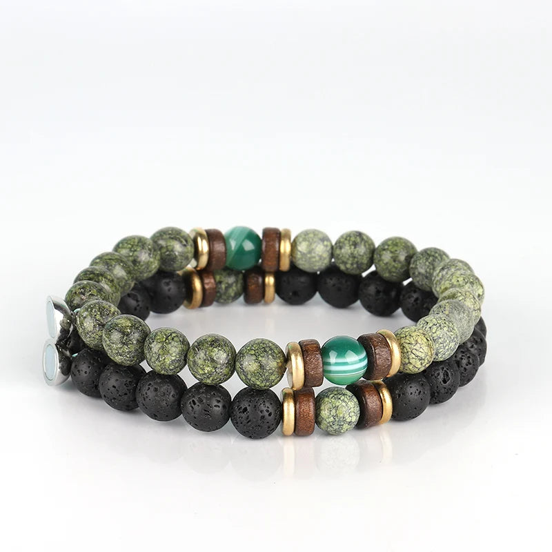Magnetic Couples Bracelets Natural Stone Beads 2pcs Distance Relationship