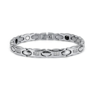 Magnetic Bracelet for Women Crystal Energy Steel Charm Rose Gold Stainless Steel