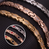 Magnetic Bracelet for Women Crystal Energy Steel Charm Rose Gold Stainless Steel