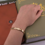 Magnetic Bracelet for Women Crystal Energy Steel Charm Rose Gold Stainless Steel