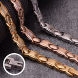 Magnetic Bracelet for Women Crystal Energy Steel Charm Rose Gold Stainless Steel