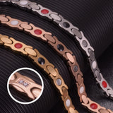 Magnetic Bracelet for Women Crystal Energy Steel Charm Rose Gold Stainless Steel