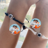 Magnetic Couple Bracelet Set with Photo Projection