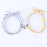 Magnetic Couple Bracelets Elastic Cord Romantic Heart Friendship Jewelry