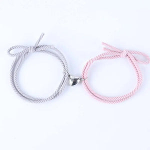Magnetic Couple Bracelets Elastic Cord Romantic Heart Friendship Jewelry