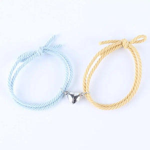 Magnetic Couple Bracelets Elastic Cord Romantic Heart Friendship Jewelry
