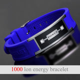 Magnetic Health Weight Loss Bracelet Men Stainless Steel Rudder Sport Wristband