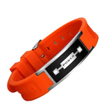 Magnetic Health Weight Loss Bracelets Steel Men Wrist Band Rudder Silicone