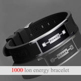 Magnetic Health Weight Loss Bracelet Men Stainless Steel Rudder Sport Wristband
