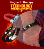 Men's Magnetic Leather Bracelet Stainless Steel Rope Wrap