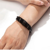 Men's Magnetic Leather Bracelet Stainless Steel Rope Wrap