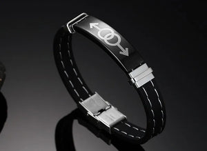 Magnetic Men's Bracelet Gay Pride Stainless Steel Silicone Bracelets
