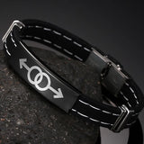 Magnetic Men's Bracelet Gay Pride Stainless Steel Silicone Bracelets