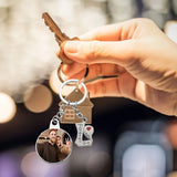 Couple Key Chain Magnetic Photo Key Ring