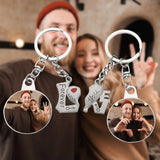 Couple Key Chain Magnetic Photo Key Ring