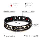 Men's Titanium Steel Bracelet with Magnets - Charming Metal Bangle