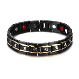 Men's Titanium Steel Bracelet with Magnets - Charming Metal Bangle