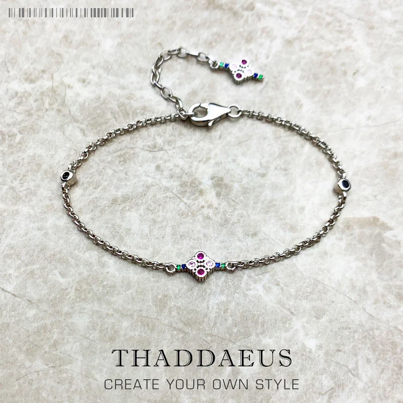 Victorian Style Silver Bracelet Spring Link Chain 925 Silver Jewelry