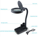 LED Magnifier Glass Lamp Home Lighting Loupe Clear US Plug Reading Lamps