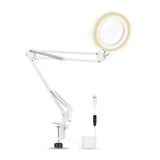 Desk Light Magnifying Glass with Swivel Arm, Clamp onto Table