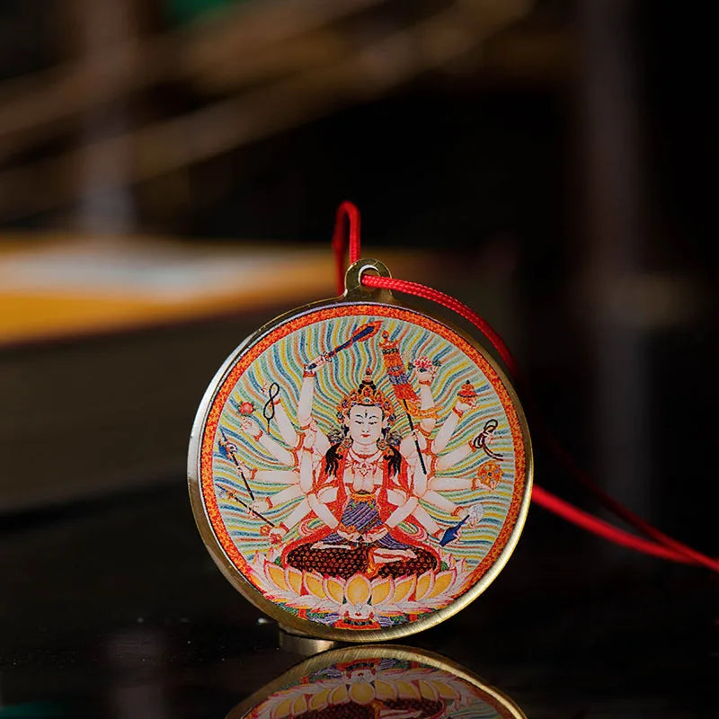 Maha Cundi Bodhisattva Buddha Small Thangka Tibetan Buddhism Pendant