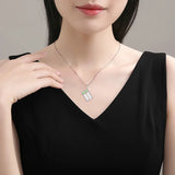 Hand Carved Jade Silver Inlaid Lucky Abacus Necklace Pendant