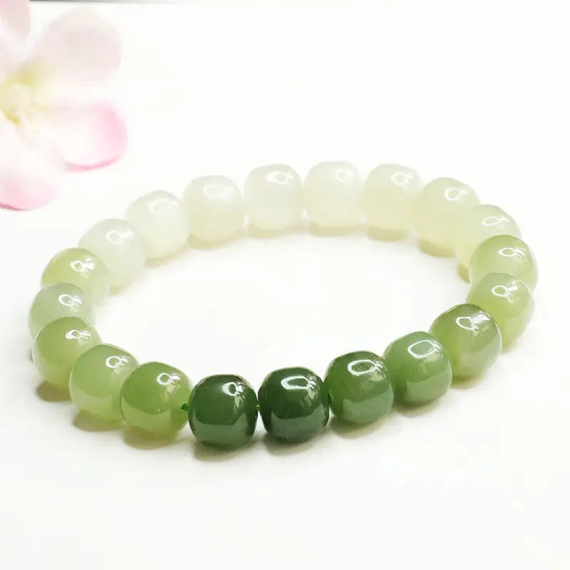Hand Carved Natural Hetian Jade Bracelets Men Women Couples Bangles