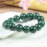 Hand Carved Myanmar Jade Bracelet Emerald Jewelry
