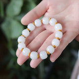 Hetian Jade Bracelet Handmade Fine Jewelry Men Women Couple