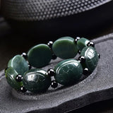 Cyan Jade Fushou Turtle Bracelet Bangles Charm Jewelry Men Women Couple Gift
