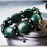 Cyan Jade Fushou Turtle Bracelet Bangles Charm Jewelry Men Women Couple Gift
