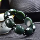 Cyan Jade Fushou Turtle Bracelet Bangles Charm Jewelry Men Women Couple Gift