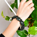 Cyan Jade Fushou Turtle Bracelet Bangles Charm Jewelry Men Women Couple Gift