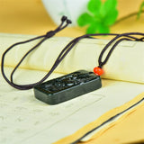 Cyan Jade Phoenix Symbol of Happiness Necklace Pendant
