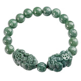 Jade Pixiu Bracelet Green Emerald Bangles Men Women Couple