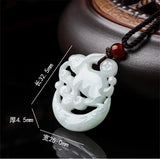 Jade Zodiac Rabbit Emerald Necklace Pendant