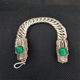 Tibetan Silver Inlaid Bracelet Bangles Personality Charm Jewelry
