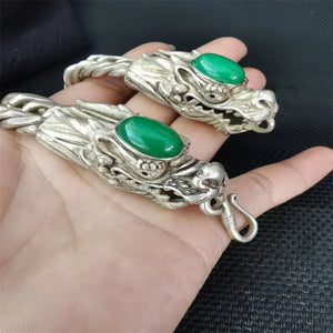 Tibetan Silver Inlaid Bracelet Bangles Personality Charm Jewelry