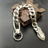 Tibetan Silver Dragon Head Bracelet Bangle Gift