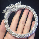 Tibetan Silver Dragon Head Bracelet Bangle Charm Jewelry