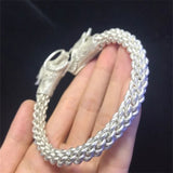 Tibetan Silver Dragon Head Bracelet Bangle Charm Jewelry