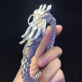 Tibetan Silver Dragon Head Bracelet Bangle Charm Jewelry