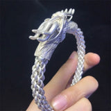 Tibetan Silver Dragon Head Bracelet Bangle Charm Jewelry