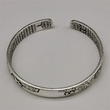 Tibetan Silver Inlaid Guan Jing Bracelet Bangles Charm Jewelry