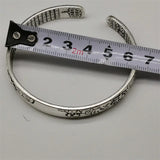 Tibetan Silver Inlaid Guan Jing Bracelet Bangles Charm Jewelry