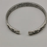 Tibetan Silver Inlaid Guan Jing Bracelet Bangles Charm Jewelry