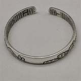 Tibetan Silver Inlaid Guan Jing Bracelet Bangles Charm Jewelry