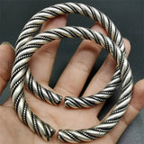 Handmade Tibetan Silver Rotating Bracelet Bangle Charm Jewelry