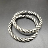 Handmade Tibetan Silver Rotating Bracelet Bangle Charm Jewelry